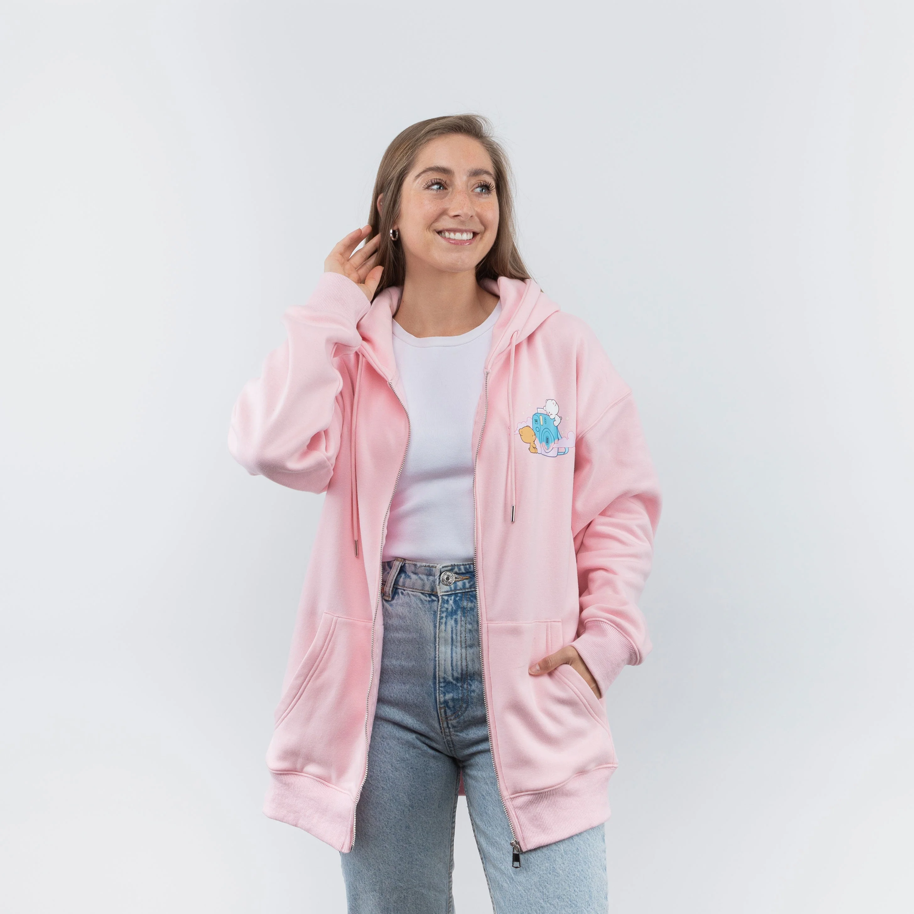 Clouds Snapshot Hoodie - Pink - Image 3