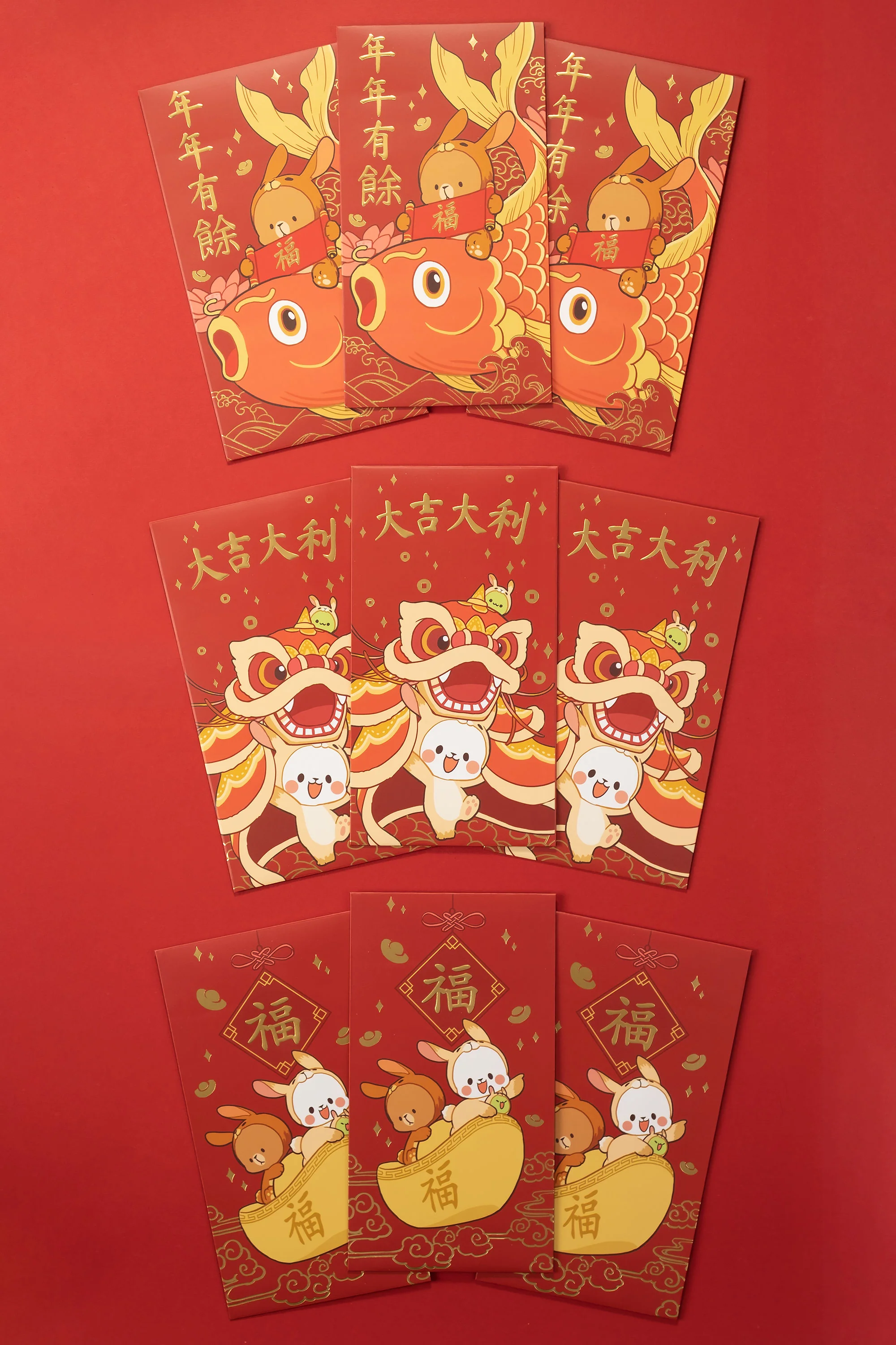Lunar New Year Red Pockets 9-Pack: Year of The Rabbit (2023) - Image 3